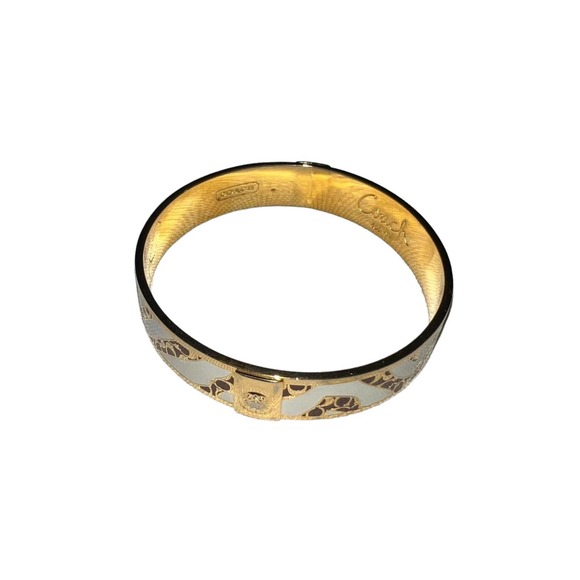 Coach Gold/Cream Signature Bangle Bracelet - Picture 6 of 6
